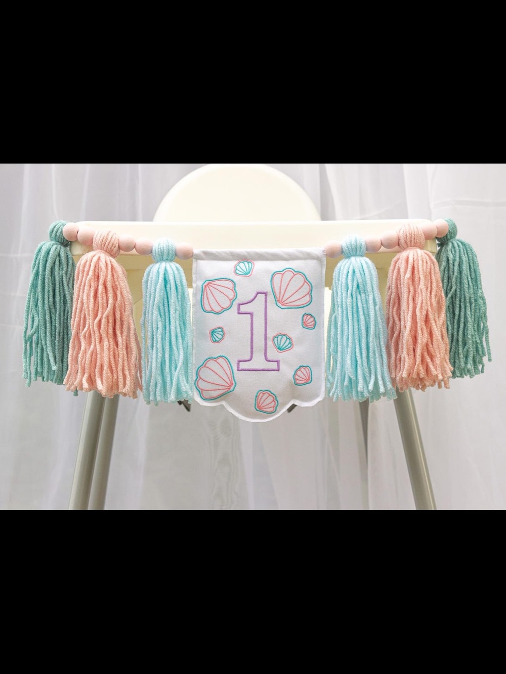 Under the Sea Mermaid 1st Birthday Party Decor High Chair Banner Crown LOT